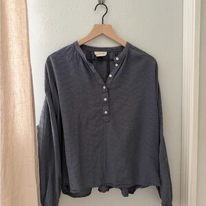 Women’s Swiss Dot Long Sleeve Blouse